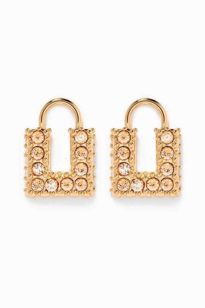 

Padlock Clip-on Earrings, Gold