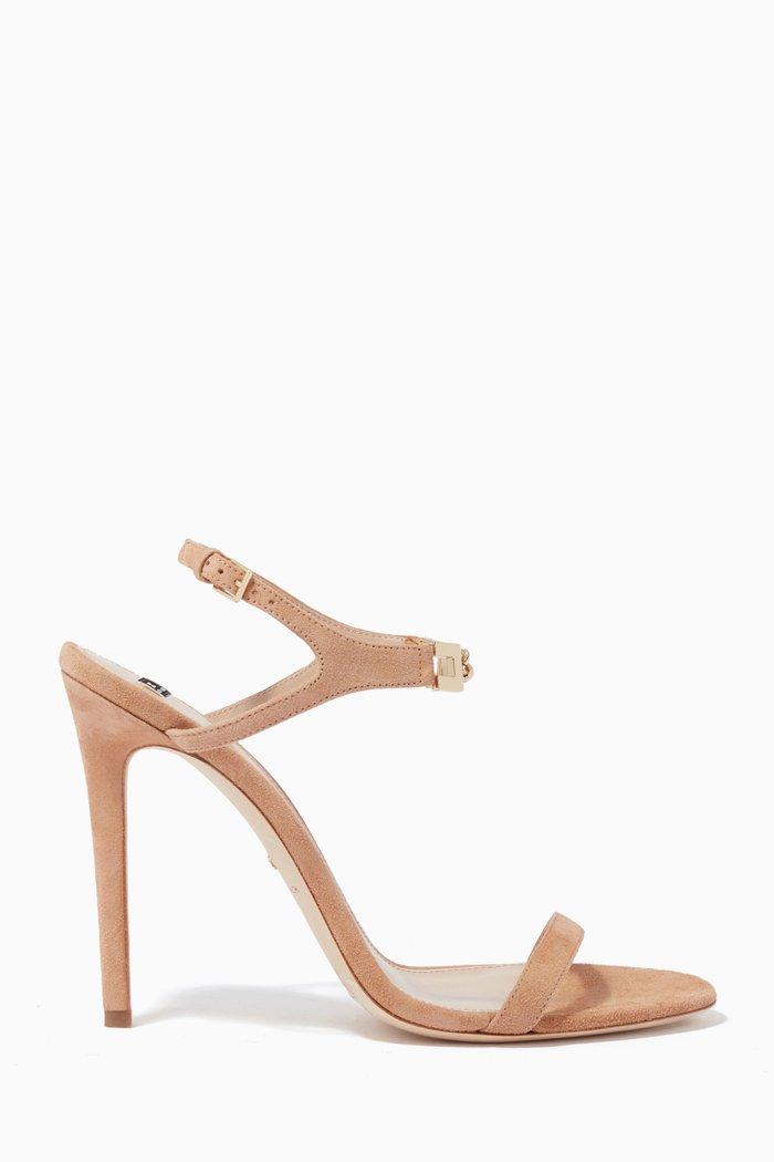 

Open-toe Sandals in Suede, Neutral
