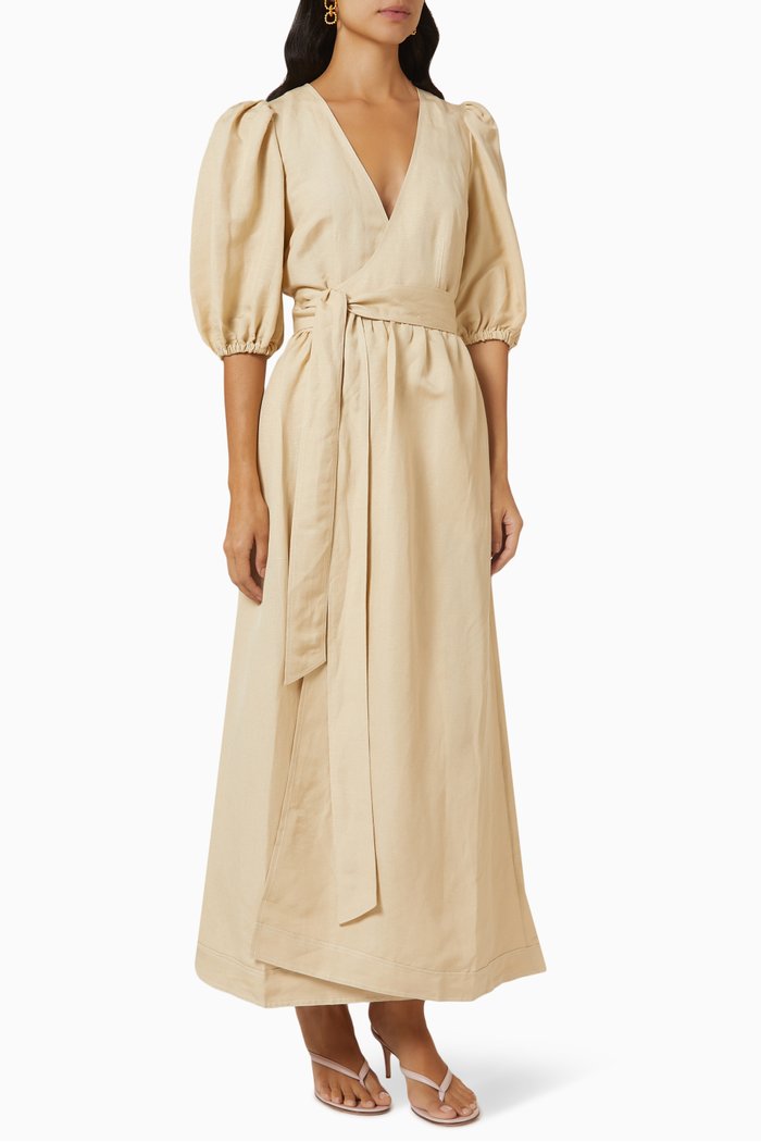

Kiera Dress in Linen, Neutral
