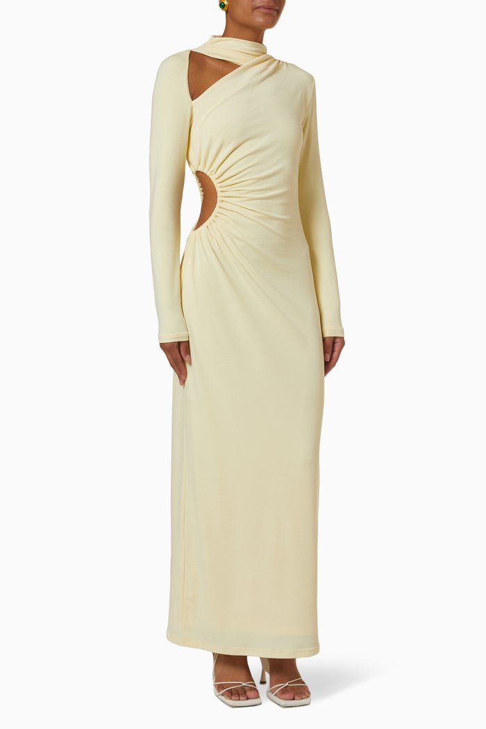 

Liaana Dress in Stretch Crepe, Yellow