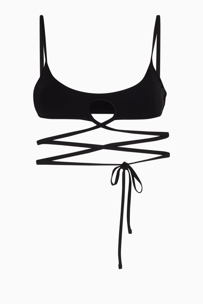 

Looped Tie Bralette, Black
