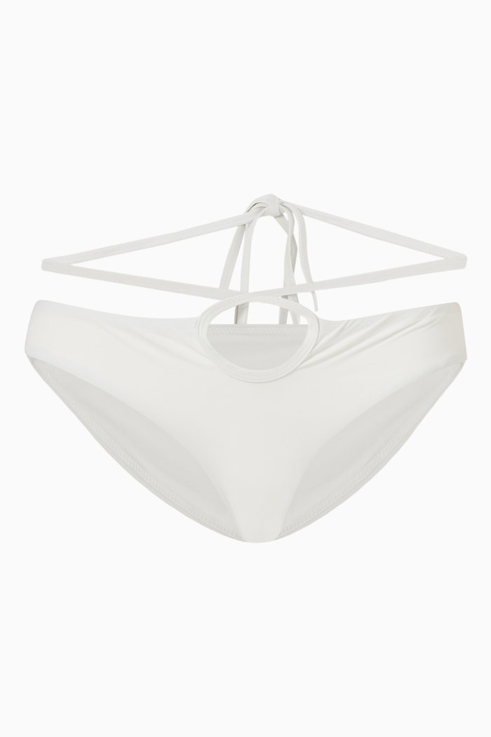

Looped Tie Bikini Brief, White