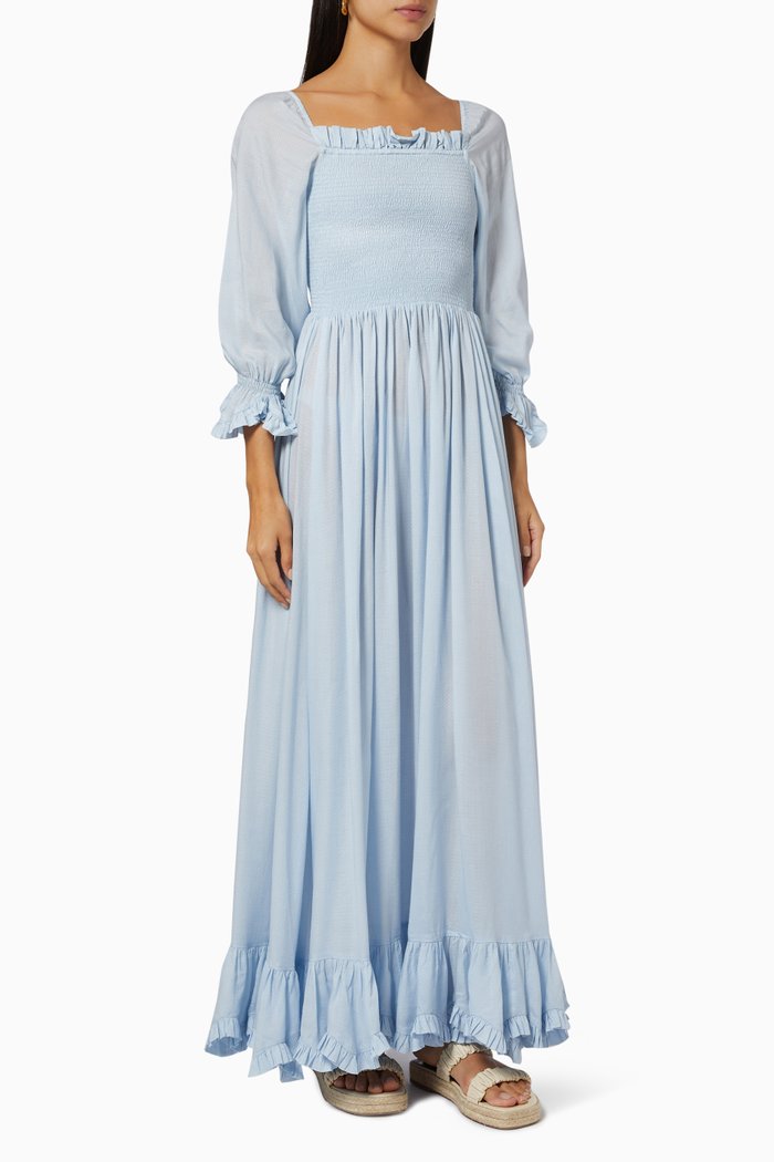 

Lora Dress in Sustainable Lyocell, Blue