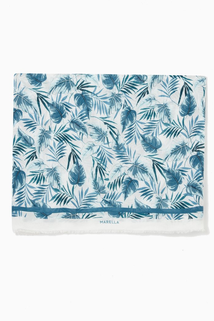 

Leaves Squared Scarf in Viscose, Multicolour