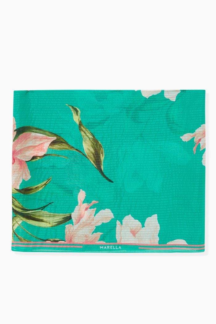 

Floral Stole in Silk, Green