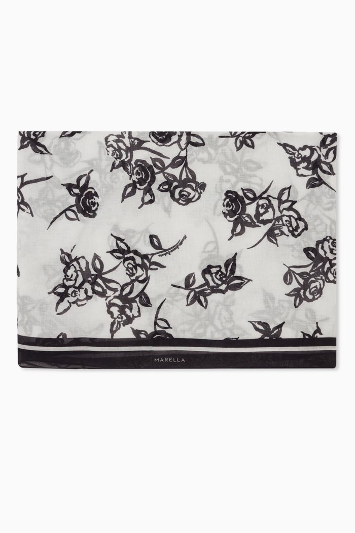 

Flower Stole in Cotton, White