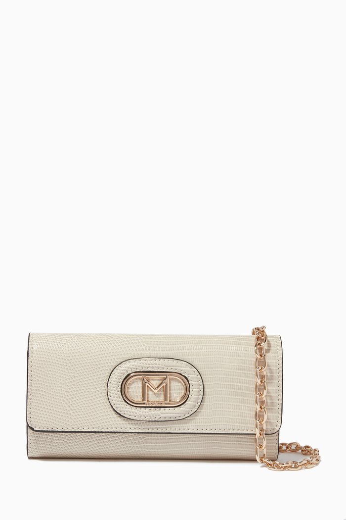 Chain Shoulder Strap Clutch Bag, White