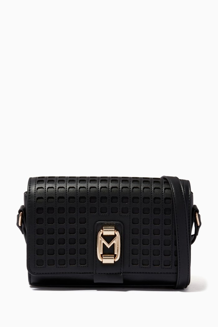 

Square Pattern Crossbody Bag, Black