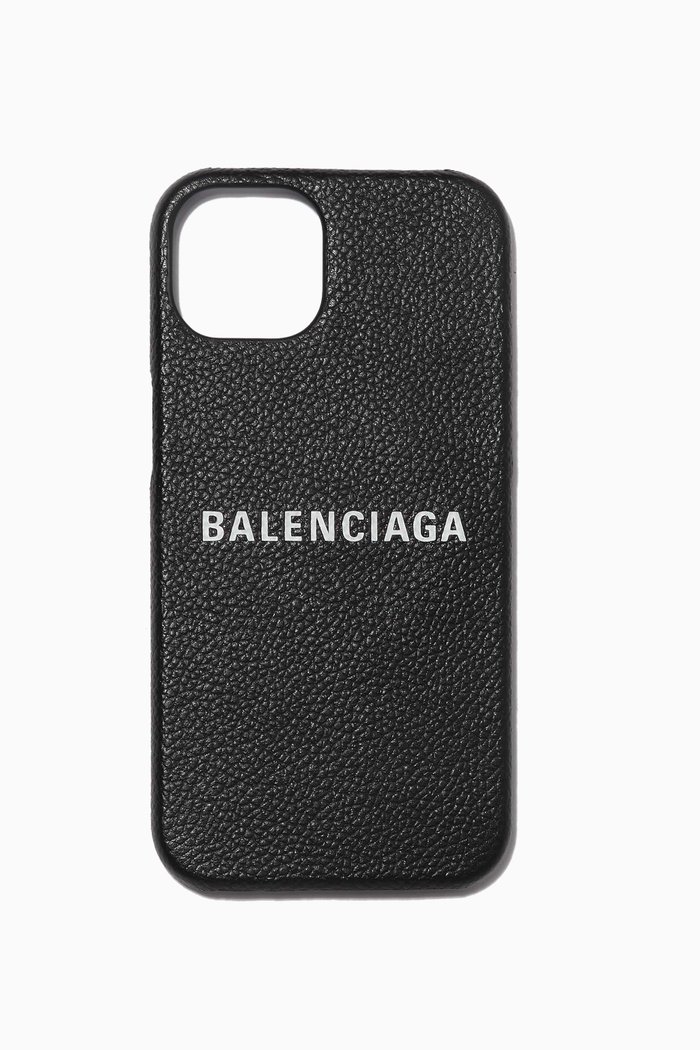 

Cash iPhone 13 Case in Grained Leather, Black