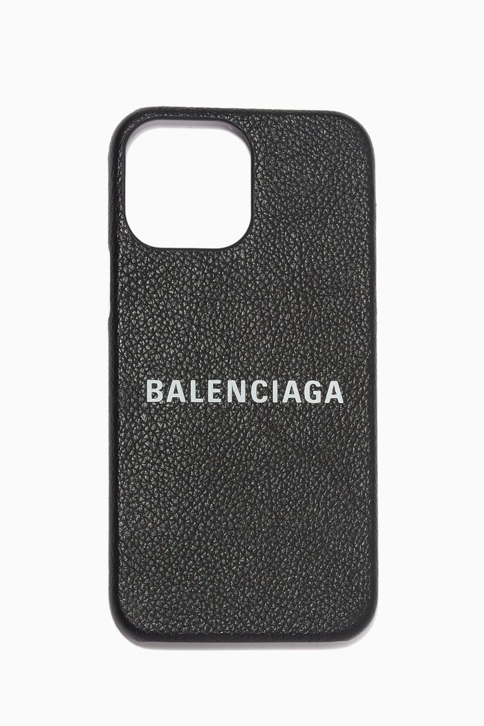

Cash iPone 13 Pro Max Case in Small Grain Calfskin, Black