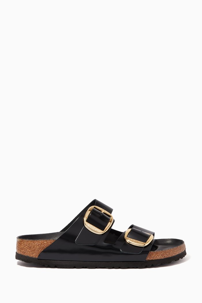 

Arizona Big Buckle Sandals in Patent Leather, Black