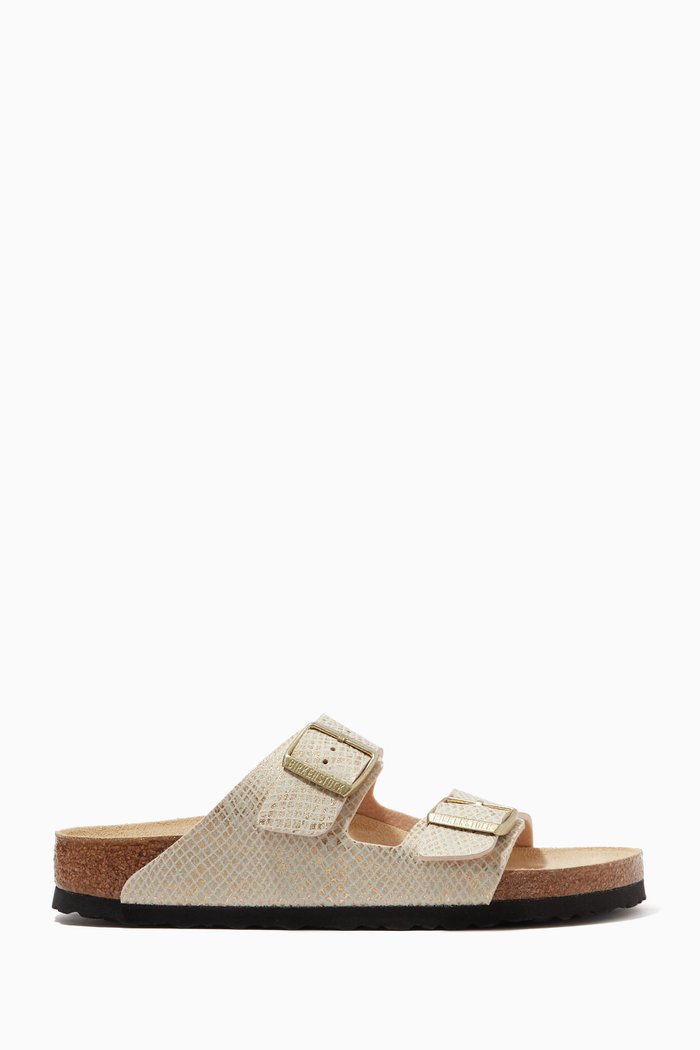 

Arizona Sandals in Python-embossed Microfiber, Neutral