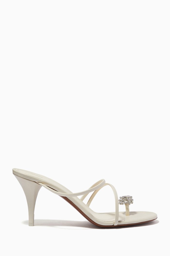

Venus Jewel Toe Mules in Nappa Leather, White