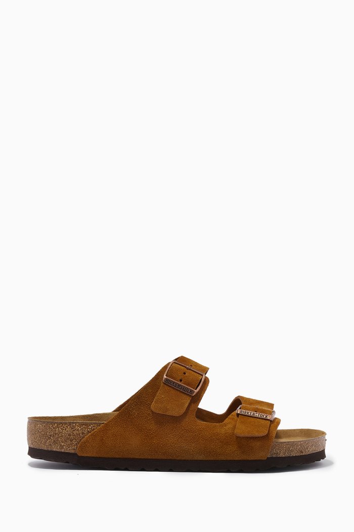 

Arizona Soft Footbed Sandals in Suede, Brown