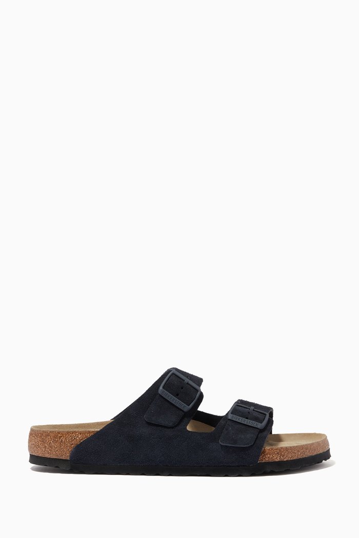 

Arizona Soft Footbed Sandals in Suede Leather, Blue