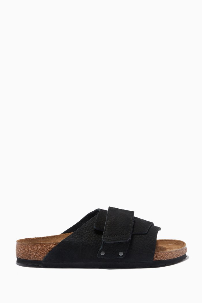 Kyoto Sandals in Nubuck Leather, Black