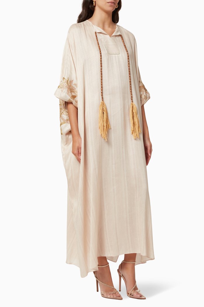 

Palm Tree Embroidered Dress, Pink