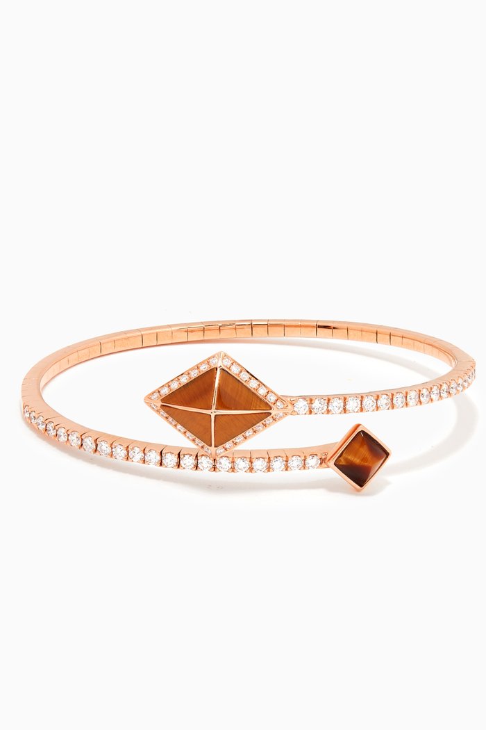 

Tetra Encircle Tiger Eye Bangle in 18kt Rose Gold