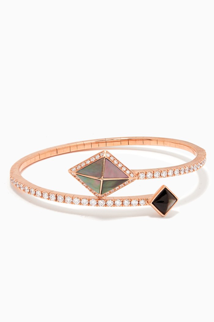 

Tetra Encircle Mother of Pearl Bangle in 18kt Rose Gold