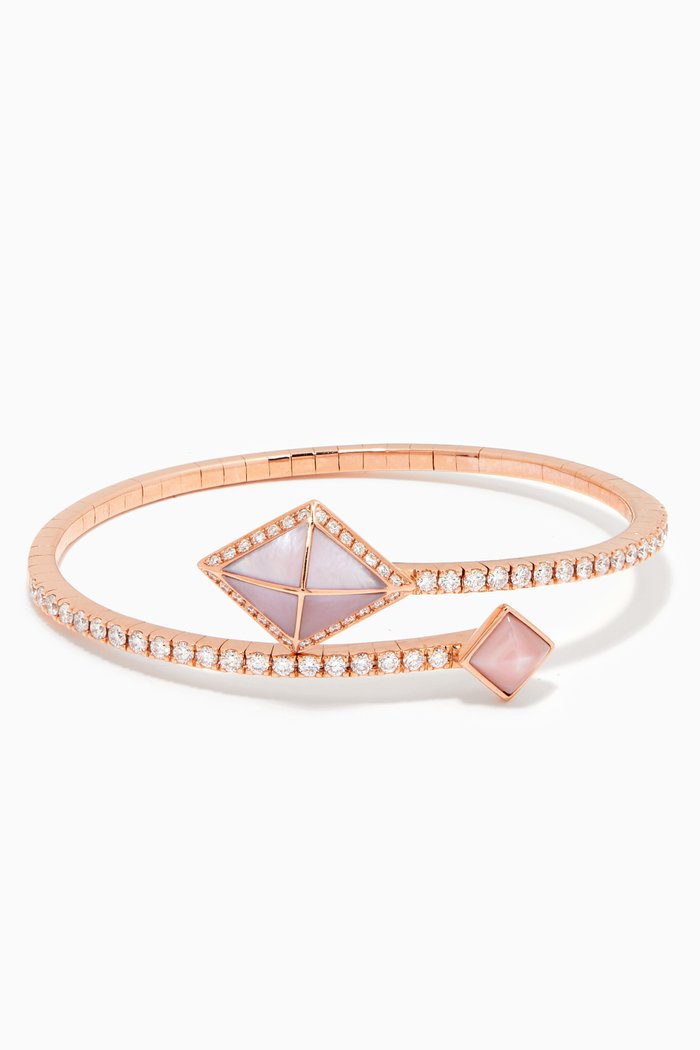 

Tetra Encircle Mother of Pearl Bangle in 18kt Rose Gold