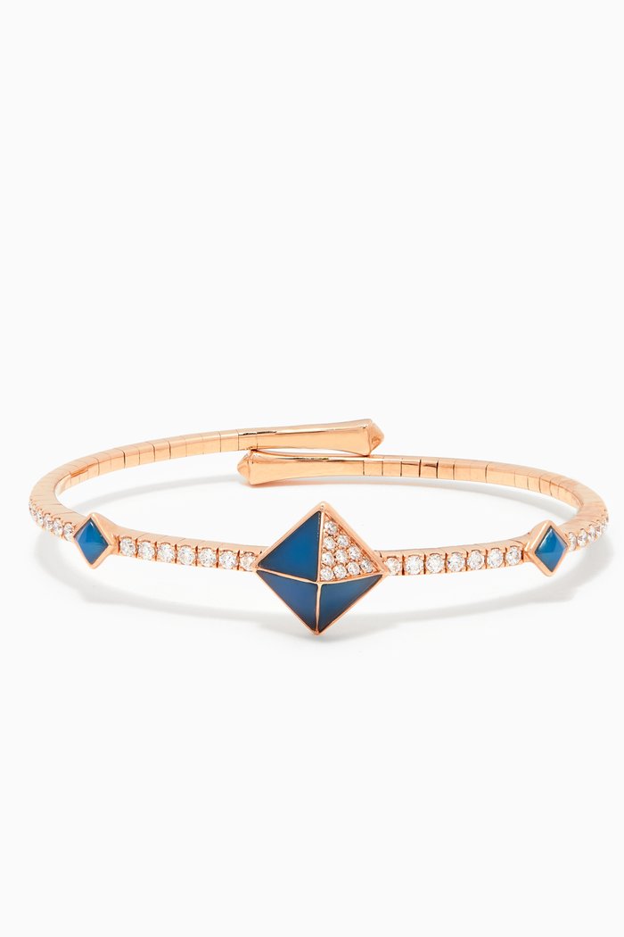

Tetra Apex Chalcedony Bangle in 18kt Rose Gold