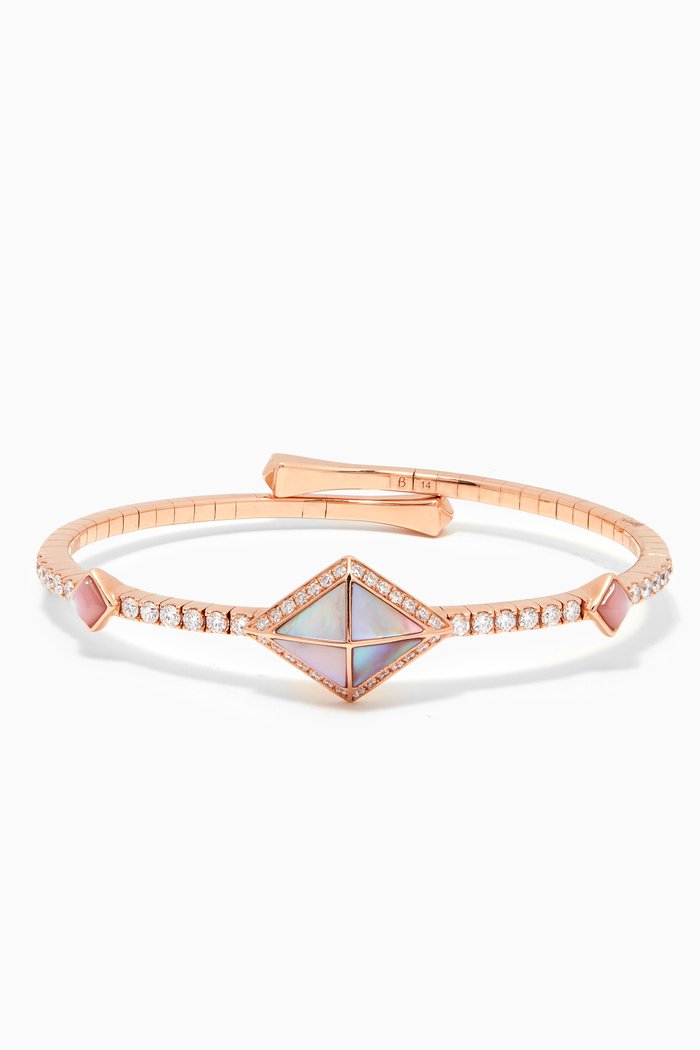 Tetra Zenith Mother of Pearl Bangle in 18kt Rose Gold