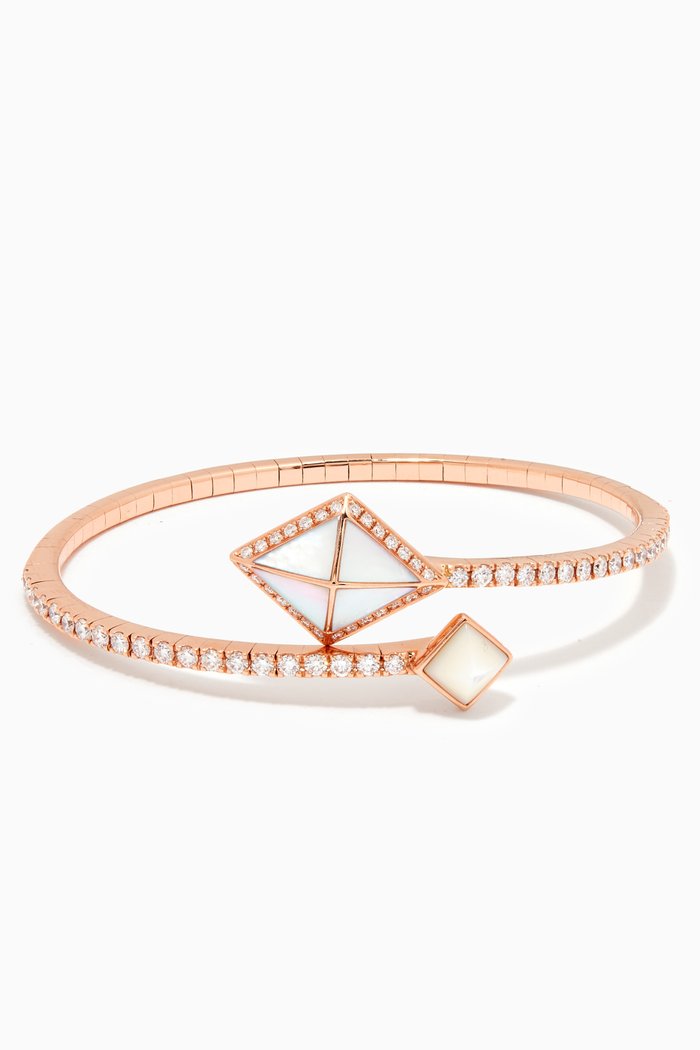 

Tetra Encircle Mother of Pearl Bangle in 18kt Rose Gold