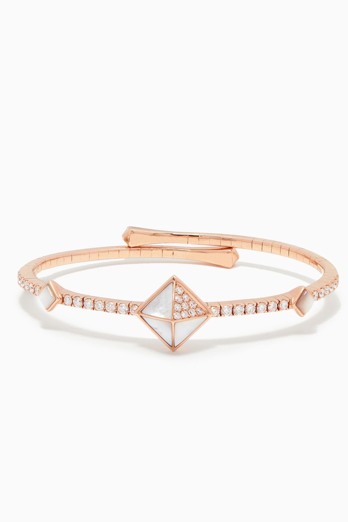

Tetra Apex Mother of Pearl Bangle in 18kt Rose Gold