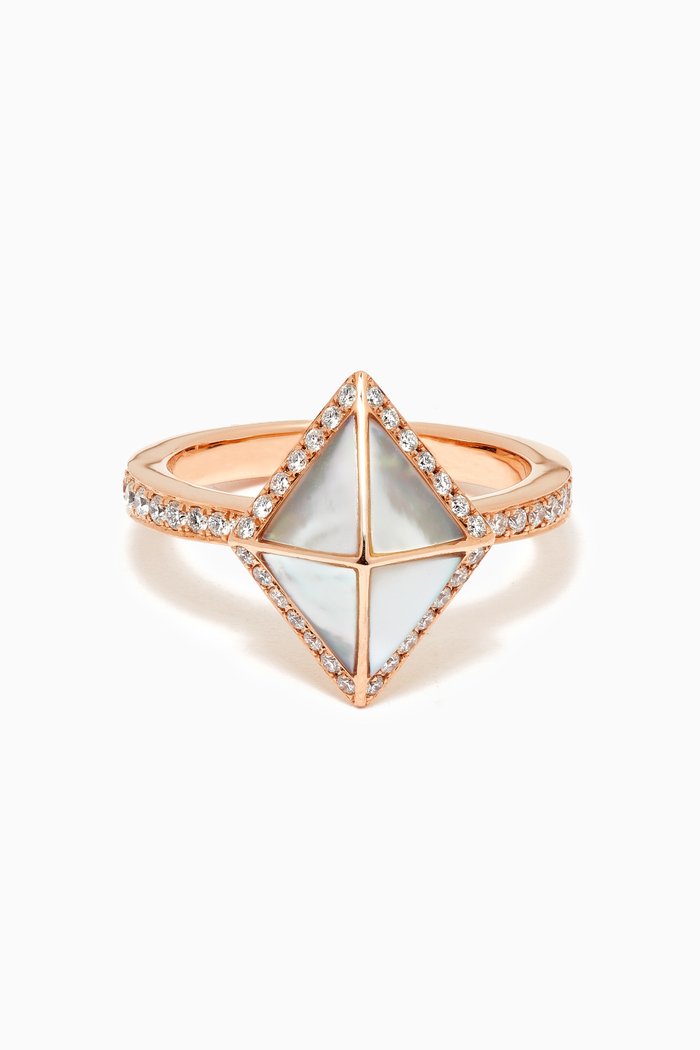 

Tetra Zenith Mother of Pearl Ring in 18kt Rose Gold