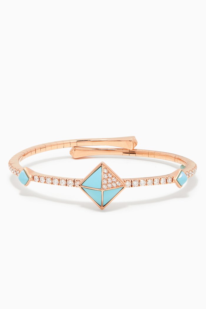 

Tetra Apex Turquoise Bangle in 18kt Rose Gold