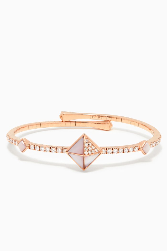 

Tetra Apex Mother of Pearl Bangle in 18kt Rose Gold