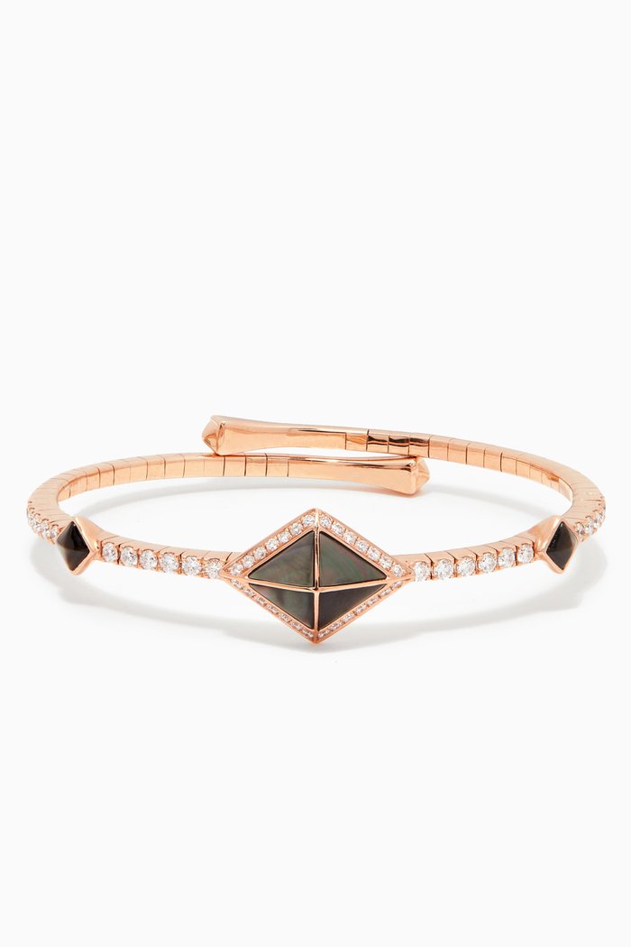 

Tetra Zenith Mother of Pearl Bangle in 18kt Rose Gold