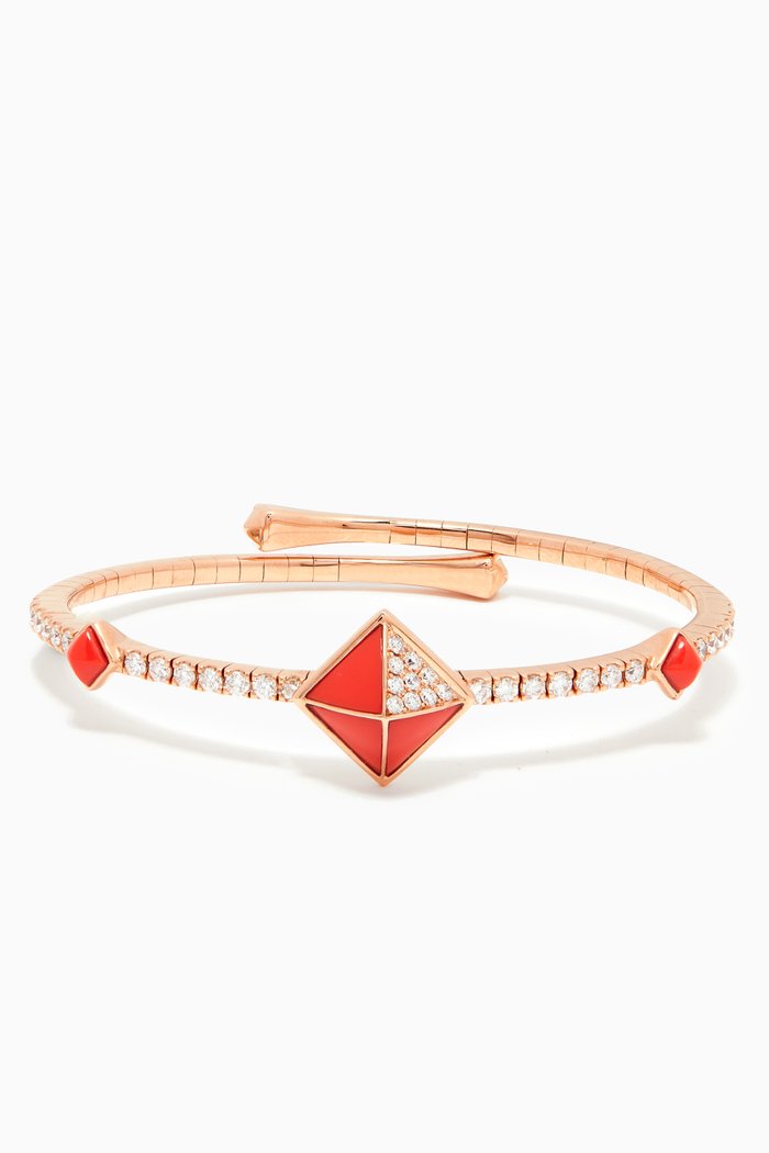 

Tetra Apex Coral Bangle in 18kt Rose Gold