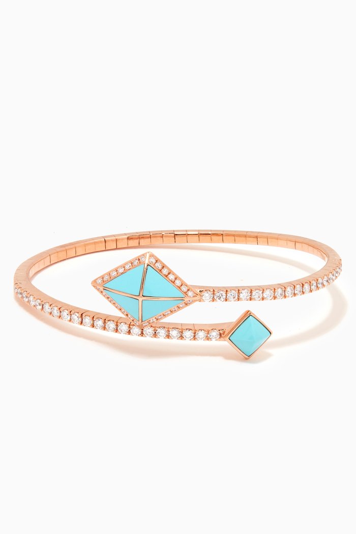 

Tetra Encircle Turquoise Bangle in 18kt Rose Gold