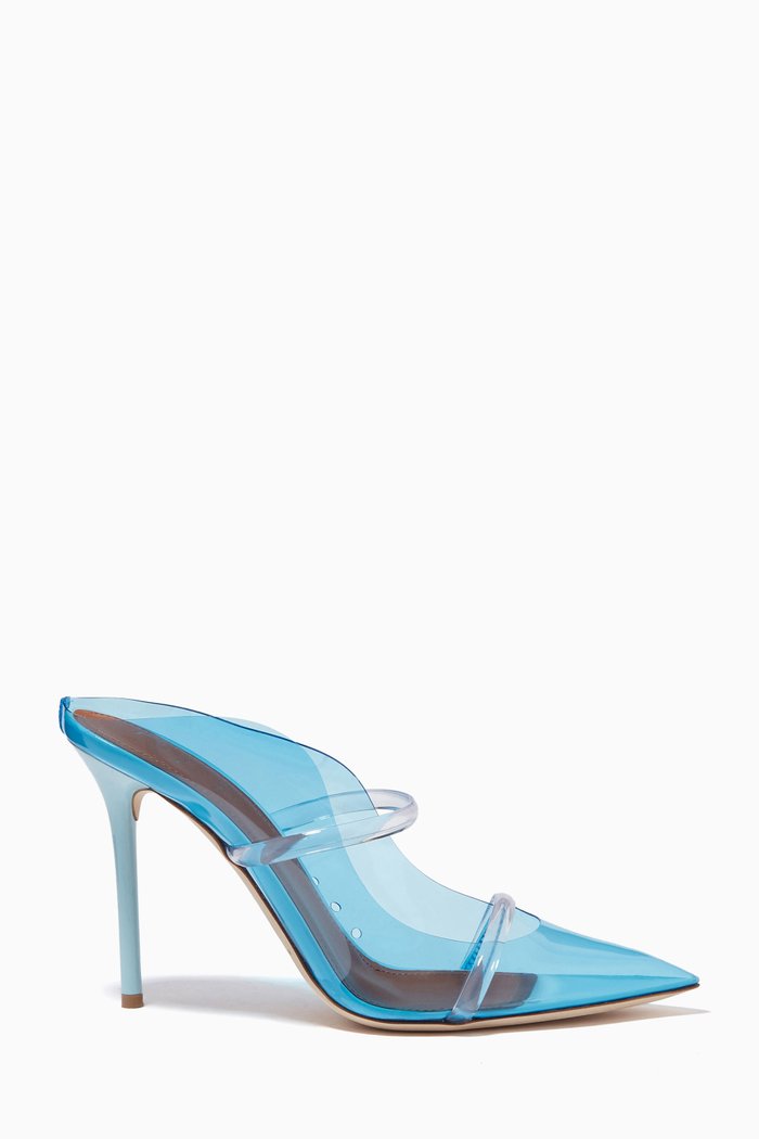 

x Ounass Maureen 100 Mules in PVC, Blue