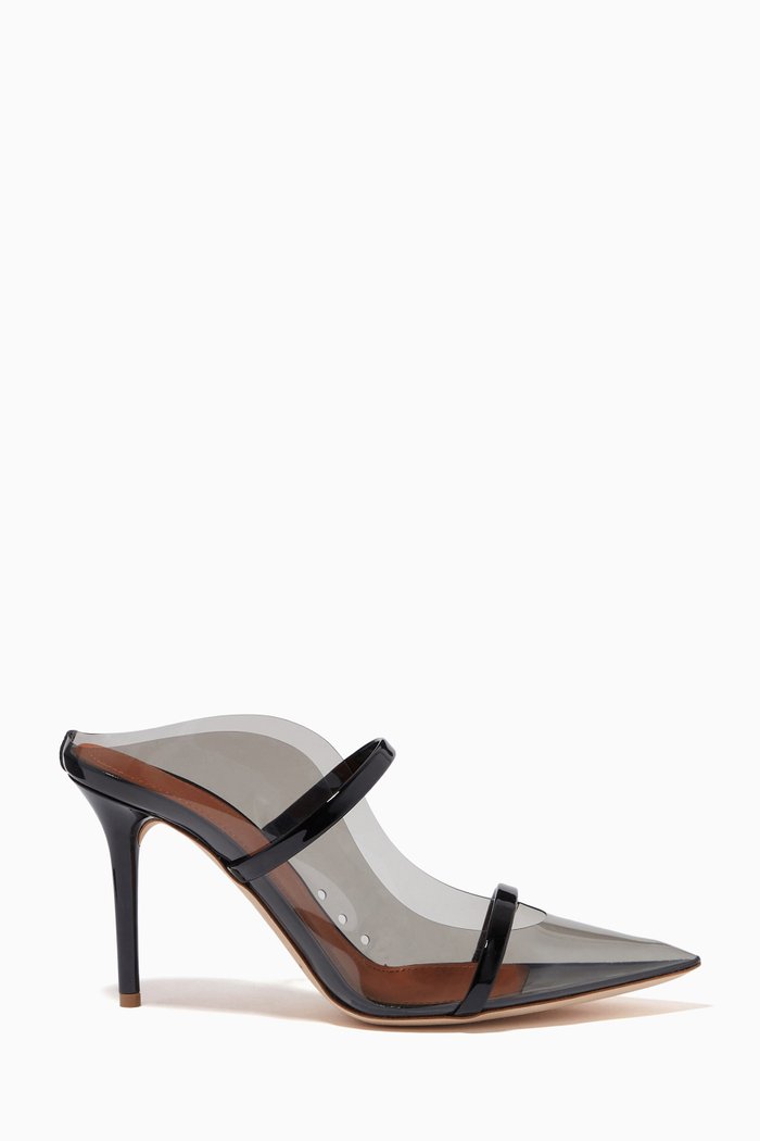 

x Ounass Maureen 85 Mules in PVC, Grey