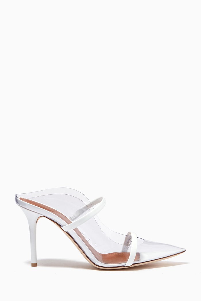 

x Ounass Maureen 85 Mules in PVC, White