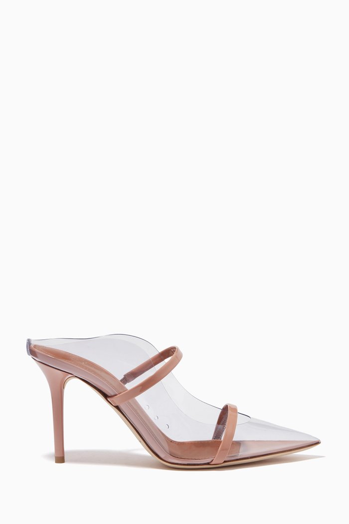 

x Ounass Maureen 85 Mules in PVC, Neutral