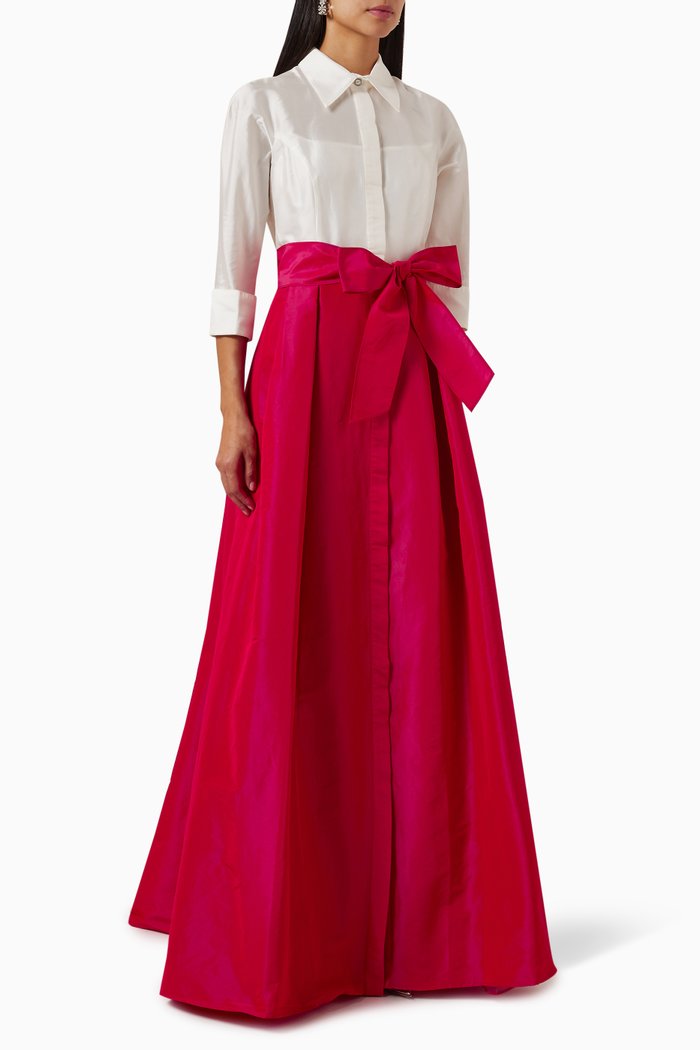 

Shirt Gown in Taffeta, Pink