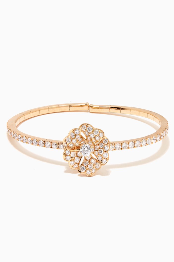 

Bloom Solo Flower Diamond Bangle in 18kt Yellow Gold