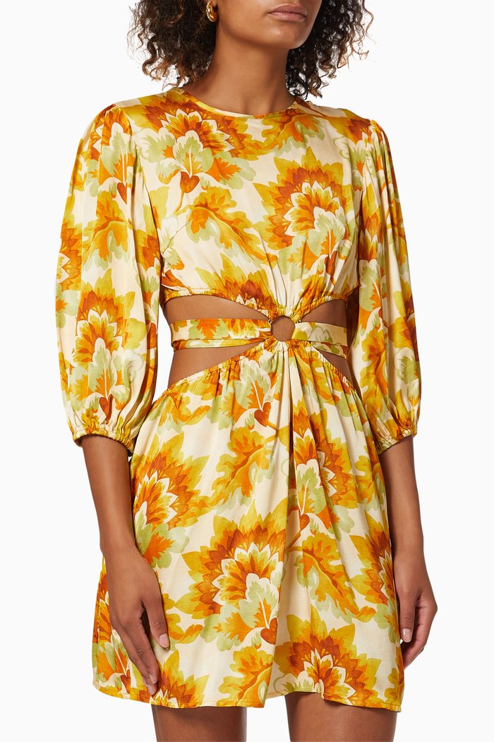 

Sommer Ring Cut Out Mini Dress in Viscose, Yellow