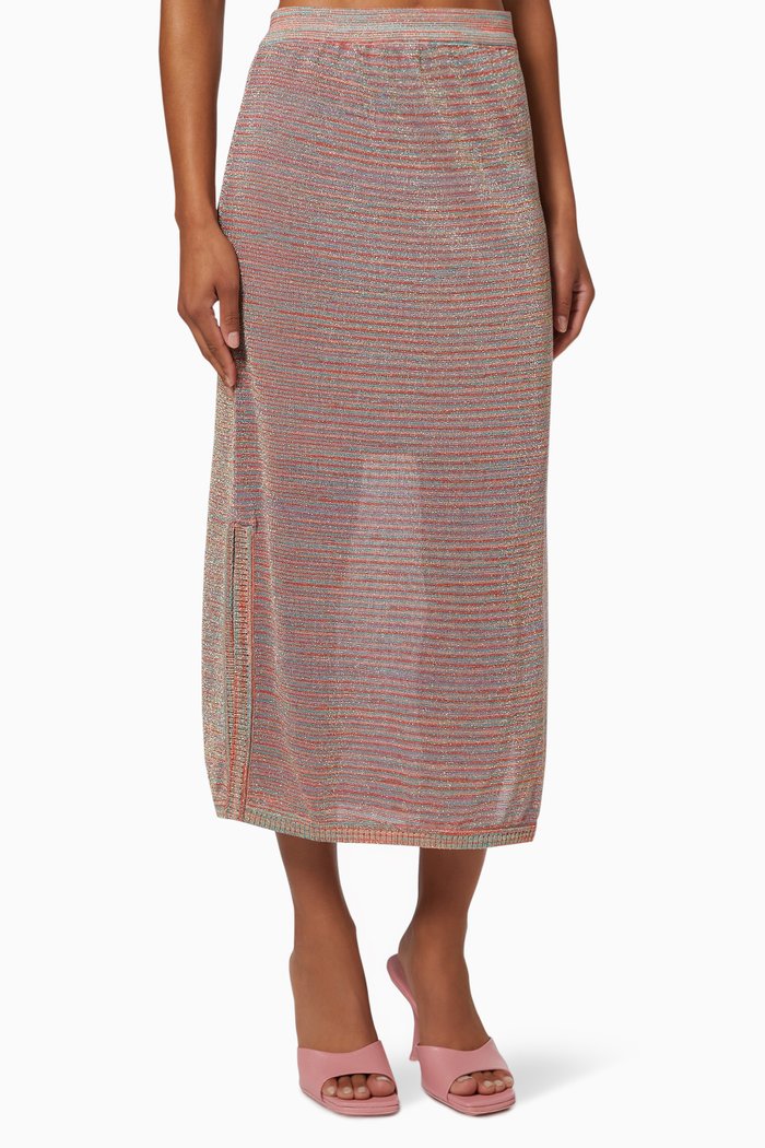 

Carla Side Split Skirt in Viscose, Neutral