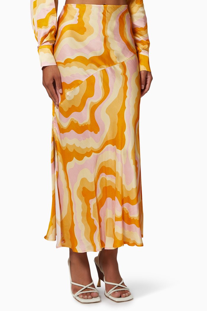 

Cloud Bias Flared Slip Skirt in Viscose, Yellow
