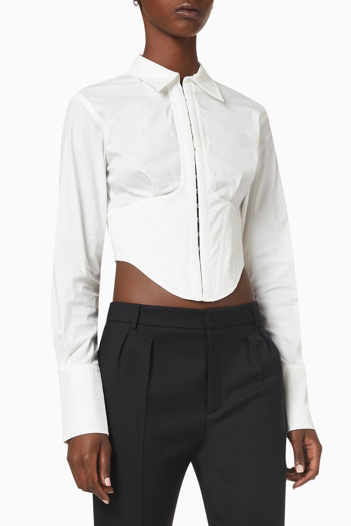 

Under Corset Shirt in Cotton, White