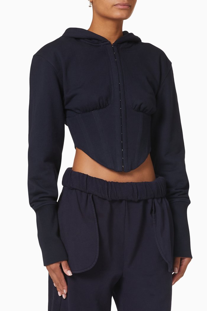 

Undercorset Hoodie in Cotton, Blue