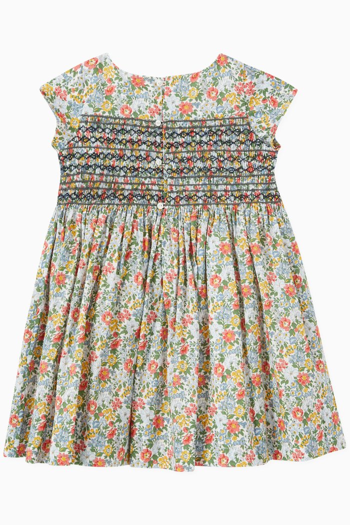 

Smocked Dress in Organic Cotton, Multicolour