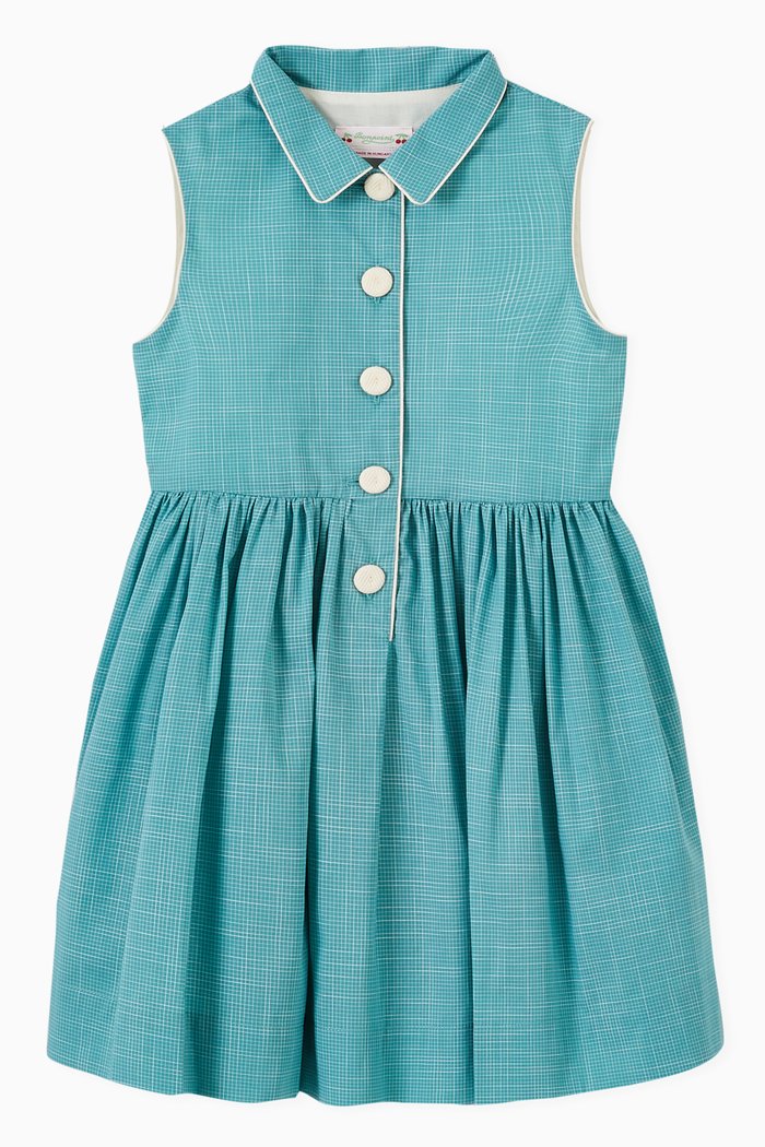 Skater Dress in Cotton, Green