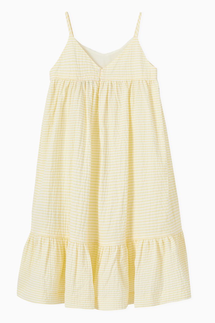

Striped Dress in Waffle Cotton, Yellow