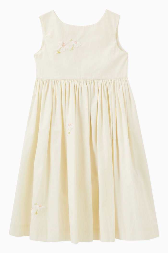 

Embroidery Habillee Dress in Cotton, White
