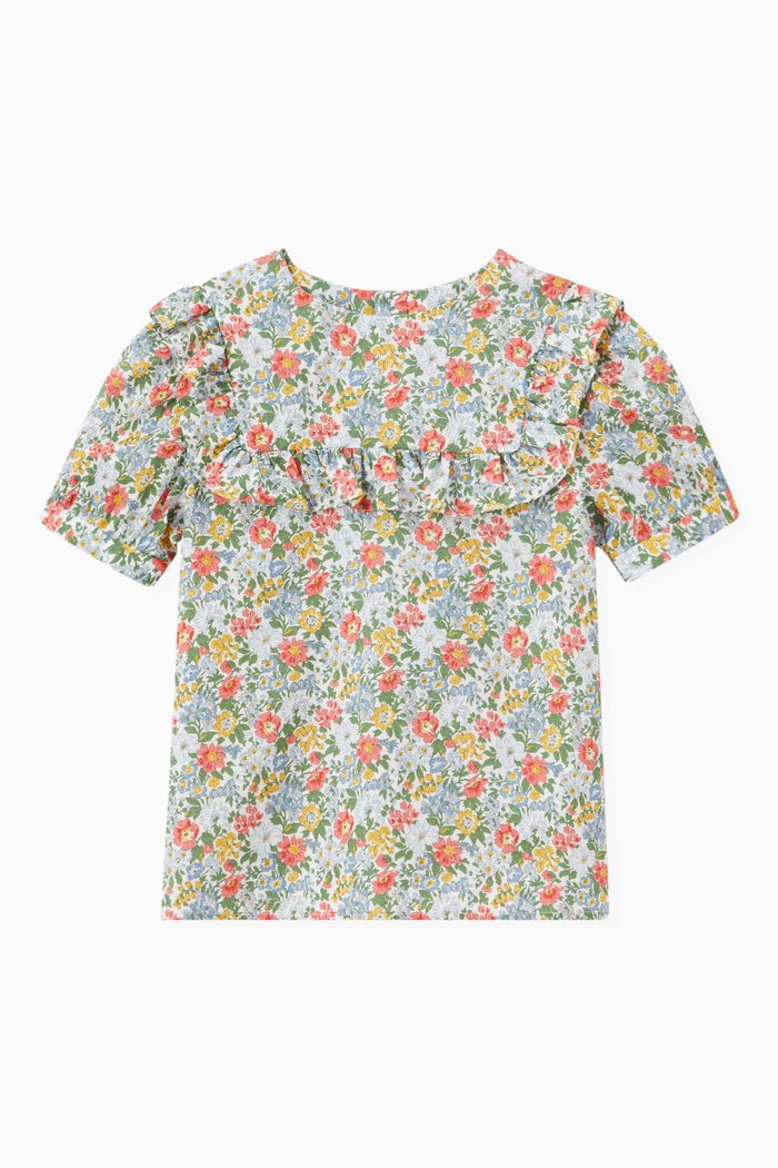 

Floral Sateen Blouse in Cotton, Multicolour